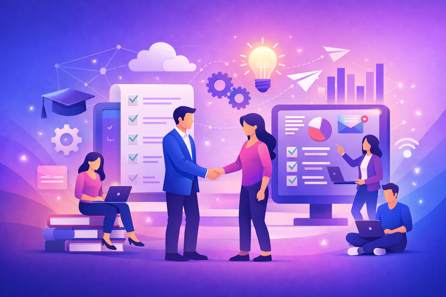 Teamwork and collaboration illustration