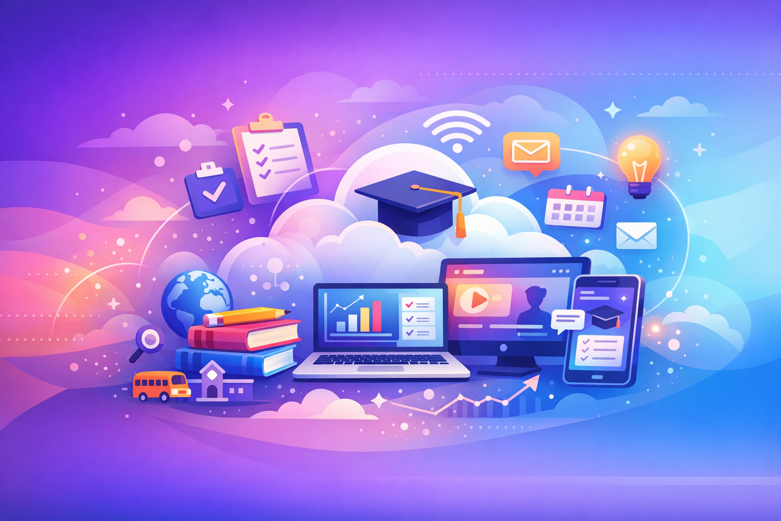 Cloud‑based education illustration